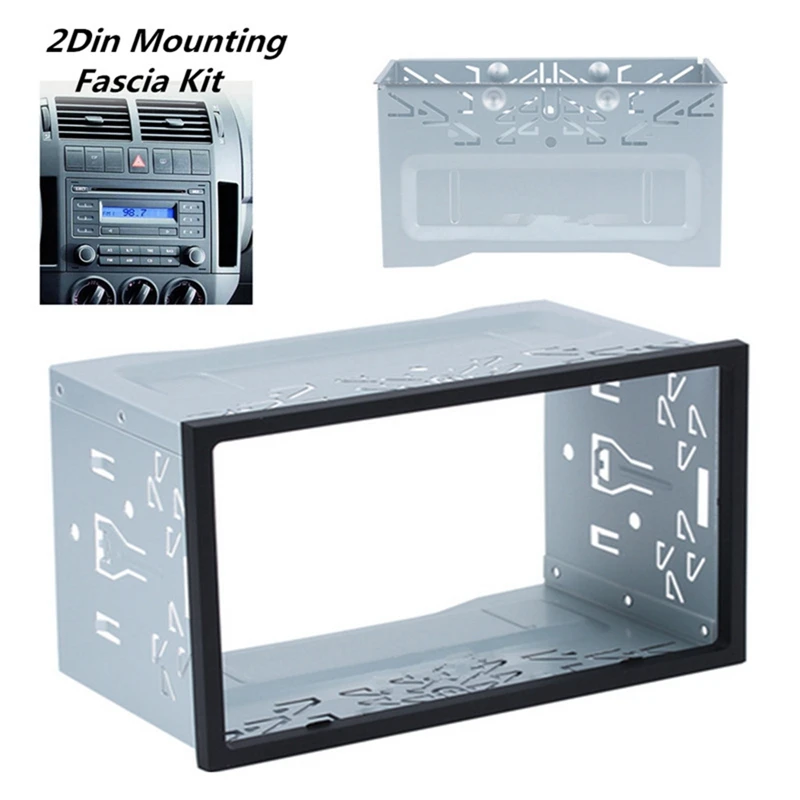 

2Din Universal Radio Player Box Car Stereo Radio DVD Fascia Panel Plate Frame Panel Audio Dash Mount Kit Adapter 80x110x100mm