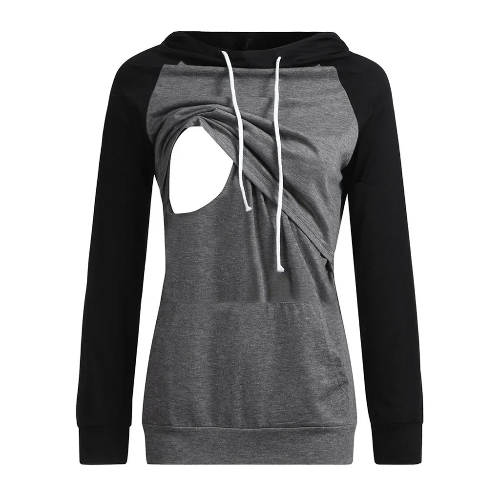 Женская толстовка для кормящих мам с длинным рукавом рубашка грудного