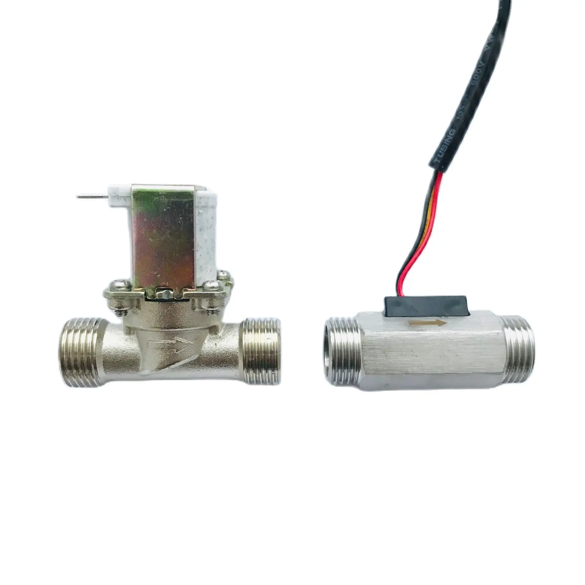 

USS-HS21TX BSP G1/2" DN15mm Turbine Hall Water Flow Sensor 1-30L/min Digital Flowmeter with Solenoid Valve Zhongjiang iSentrol
