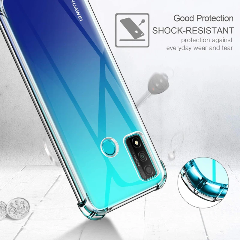 case for p smart 2021 soft clear anti-shock phone cover p smart 2021 glass  psmart 2019 cases p smart 2020 huawei-p-smart-2021