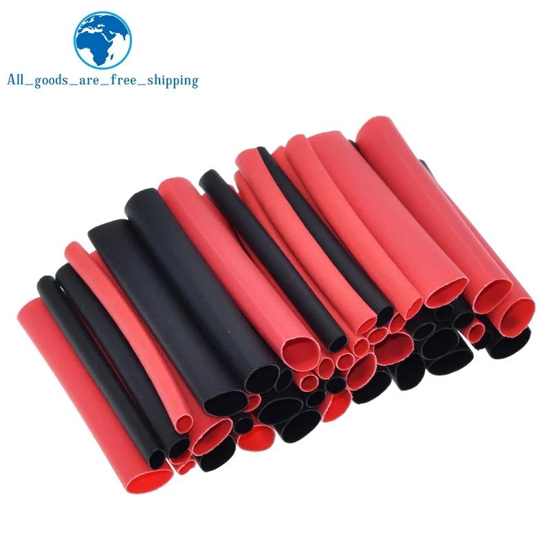 TZT 1set=150PCS 7.28m Black And Red 2:1 Assortment Heat Shrink Tubing Tube Car Cable Sleeving Wrap Wire Kit | Электронные