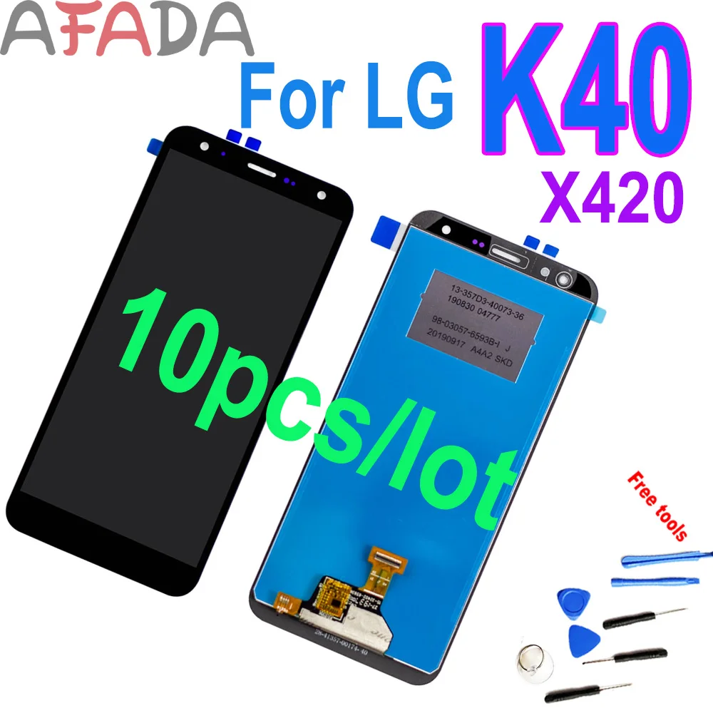 

For LG K40 2019 X420 LMX420MM LMX420QN LMX420QM LMX420HM LMX420EM LCD Display Touch Screen Digitizer Assembly+Frame 10pcs/lot