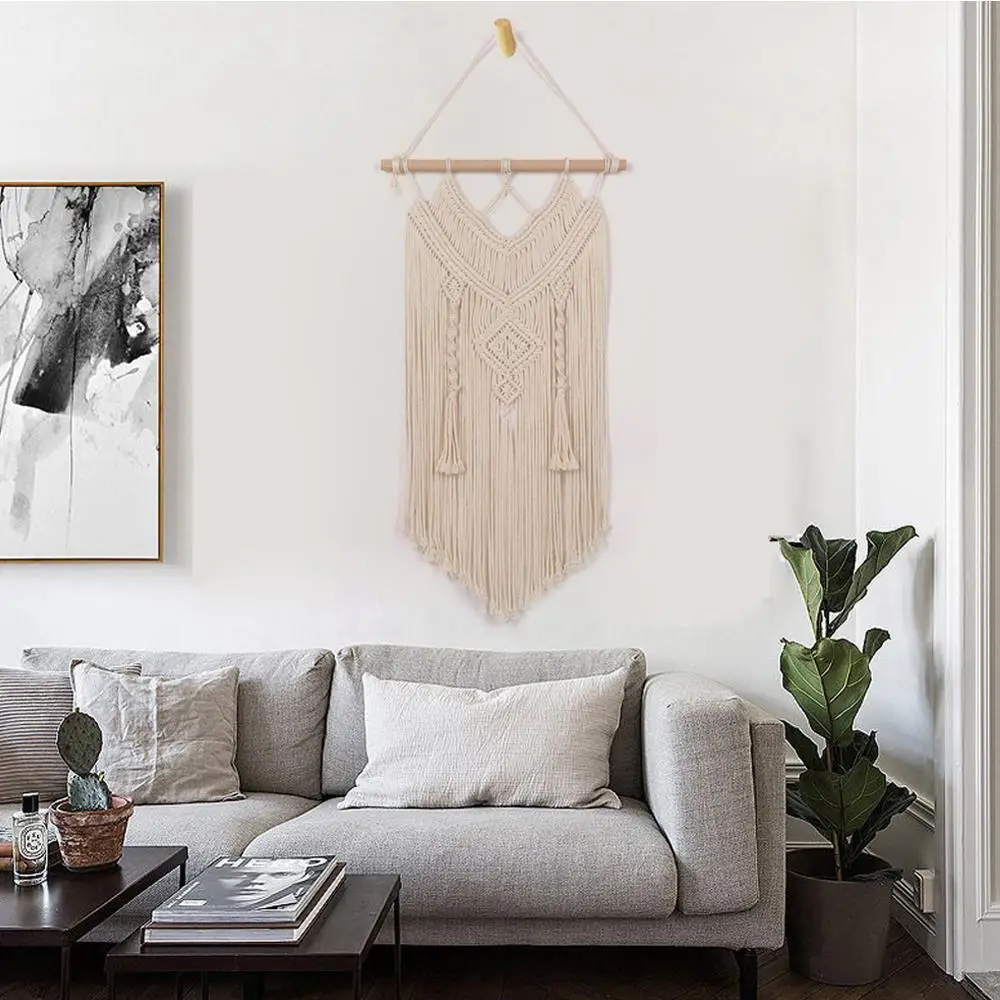 Макраме настенный подвесной гобелен Декор Бохо шикарный богемный тканый