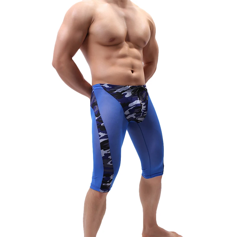 Спортивные штаны для бодибилдинга мужские сетчатые шорты фитнеса Капри йоги