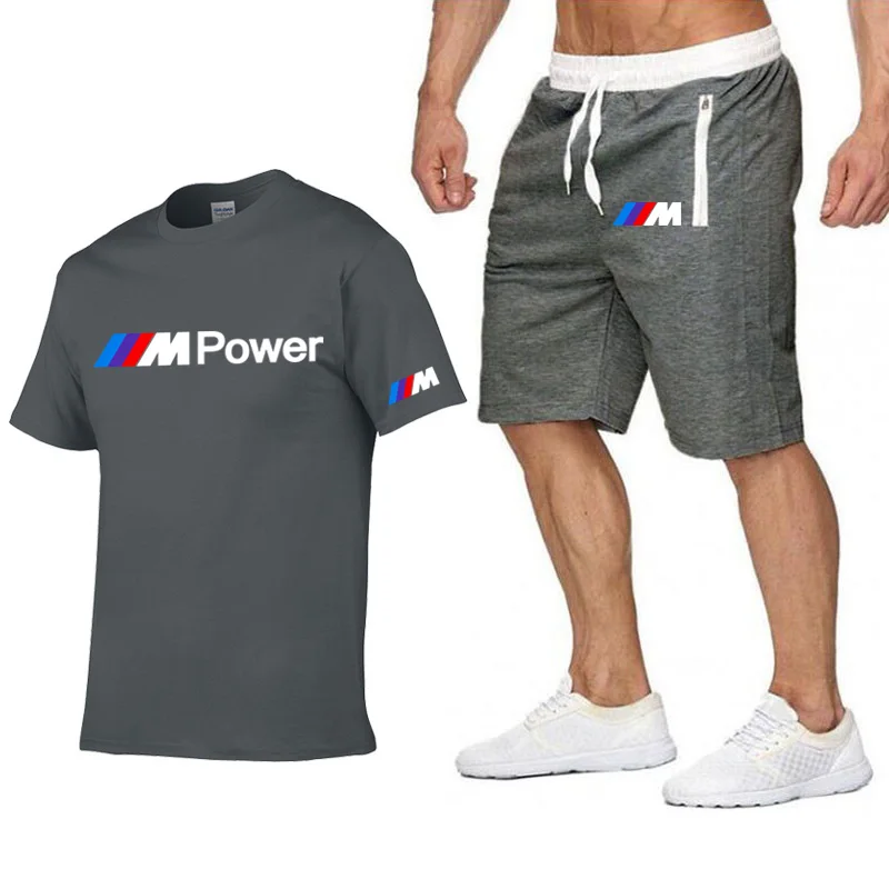 

2021 Summer Beach Shorts+T shirt Men's Sets Brand Letter Print Tracksuit Sportswear Suit Jogging Men's T-shirt + Pants 2-Piece