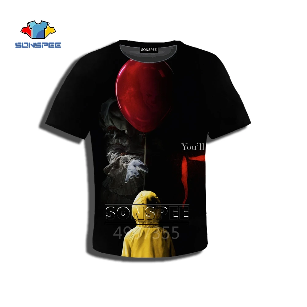 SONSPEE Stephen King's It clown Harajuku/футболка с 3d принтом для мальчиков и девочек-подростков/толстовки/шорты Детская одежда X211 - Цвет: 1
