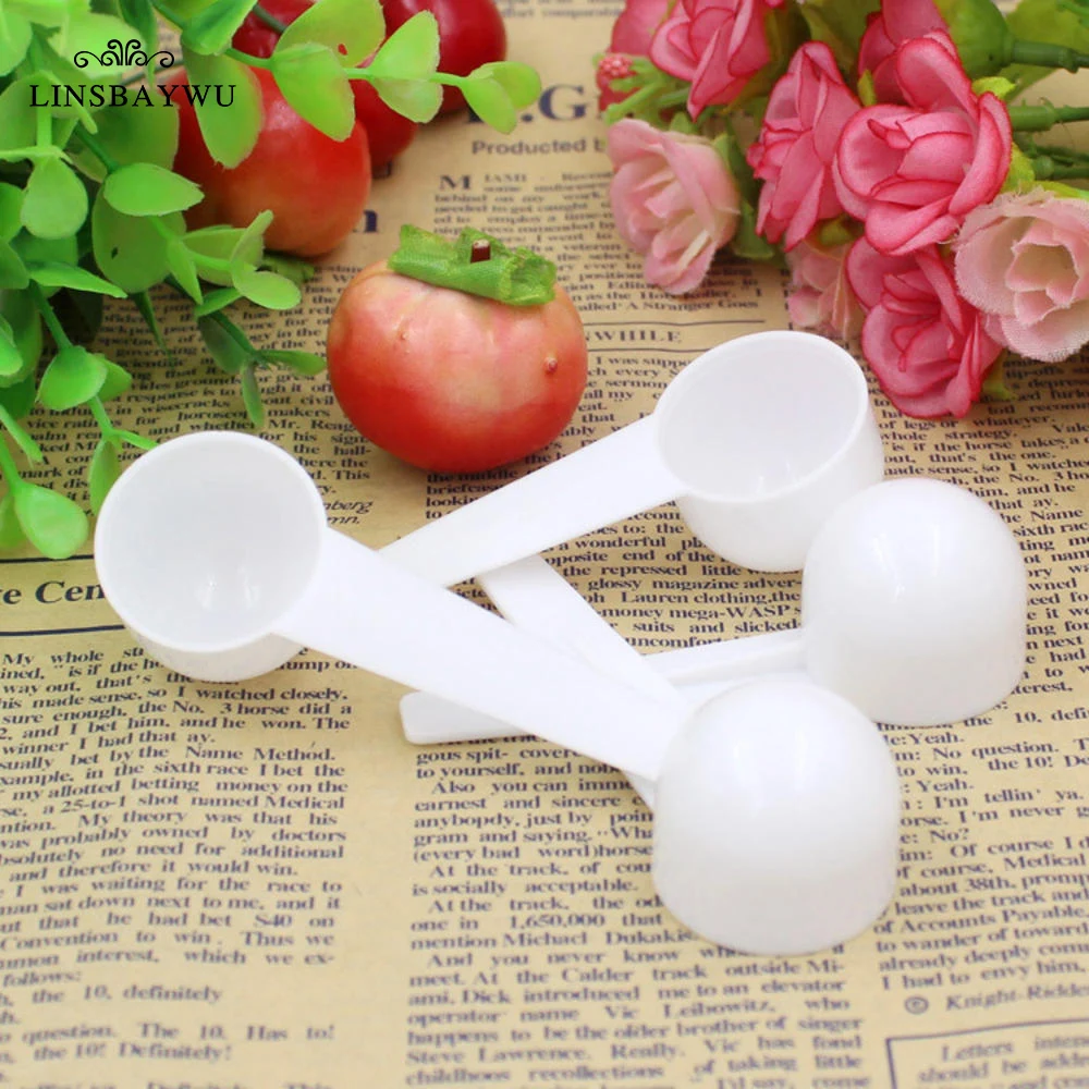 

5pcs/set 10ml 5g Plastic Coffee Measuring Spoon PP For Milk Powder Liquid Seasoning Refillable Reusable Compatible Scoops White