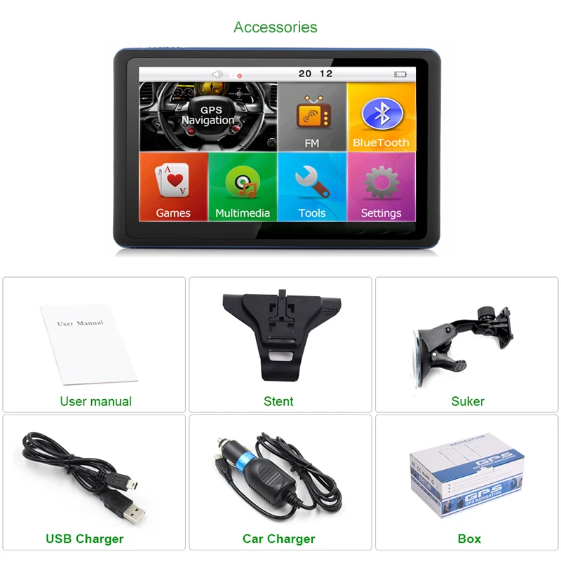 7-дюймовый сенсорный экран GPS-навигация Wince 6.0 грузовик FM Bluetooth AVIN Автомобильная
