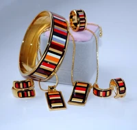 cloisonne bracelet ring earrings pendant set4 pcs