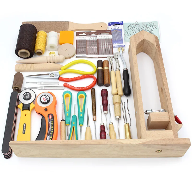 LeatherCraft инструменты кожа резьба иглы ручной работы Рукоделие для шитье Awl ножницы