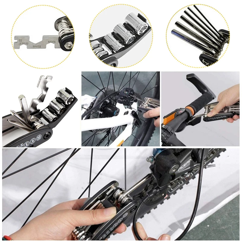

Portable Multifunction Bike Repair Tools Kit Cycling Tyre Screwdrivers Flat Tire Levers Tool Set Bicycle Fetal Fix Accessories