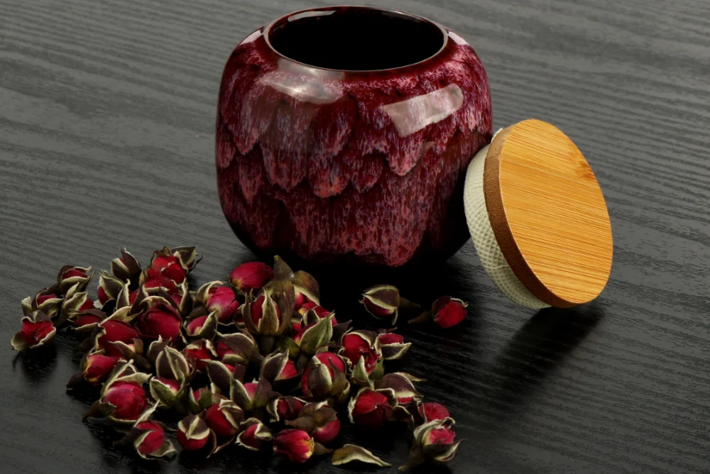 220ml Chinese Style Ceramic Storage Bottle Jar Colorful Tea Caddies Containers Kitchen Portable Travel Candy Coffee Snacks Jar