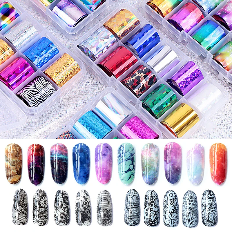 8-40PCS Butterflies Nail Art Stickers Water Decals Decoration Design Holographic Nail Art Tips Sticker Manicure Nail Accessories