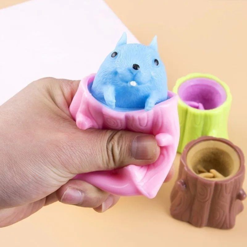 

1 шт. милые Мультяшные игрушки-антистресс с рисунком маленькой мыши, забавная игрушка-сжималка из термопластичной резины для детей и взросл...