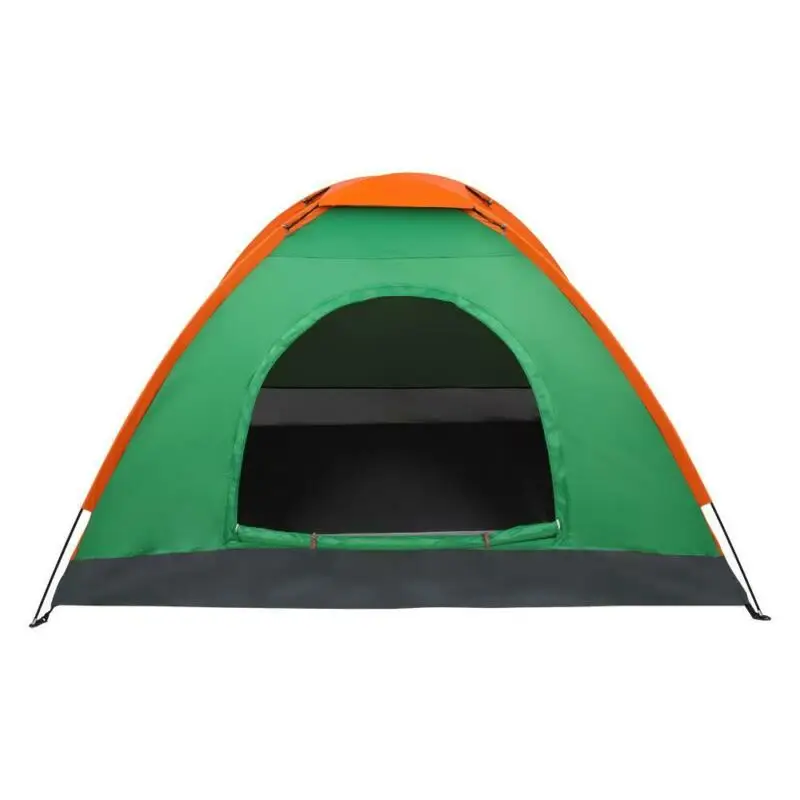 

Waterproof-2-Person Double Door Camping Dome Tent Orange & Green With Carry Bag