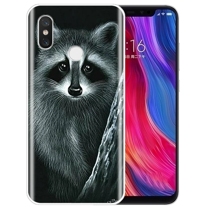 Животный принт енота лисы мягкий чехол для телефона Xiao MI 4 4S 5 6 5S плюс 5C 6X 8 Pro 8se 8Lite