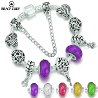 diy jewelry valentines day boutique colorful faceted beads bead bracelet love heart lock women bracelet diy beaded bracelet