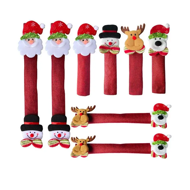 2022 8pcs Christmas Fridge Handle Covers Oven Handle Covers Xmas Home Decor
