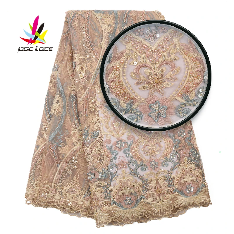 Latest African Guipure Embroidery Beaded Lace Fabric 2019 High Quality Nigerian Sequined French Mesh AMY3058B | Дом и сад