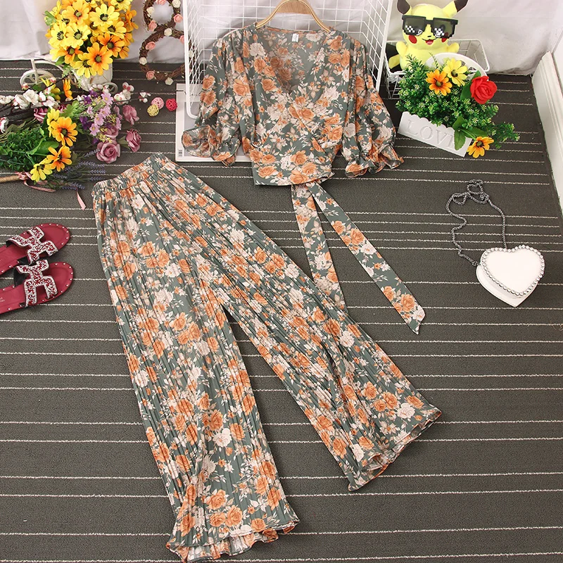 

Daisy high waist slim floral Siamese new summer suit in 2020