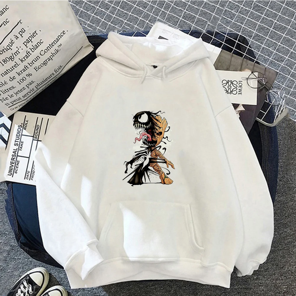 

Spring Evil Groot Women Hoodies Kawaii Pullover Clothes Cartoons Harajuku Man Plus Velvet Vintage Femme Male Hooded Sweatshirt
