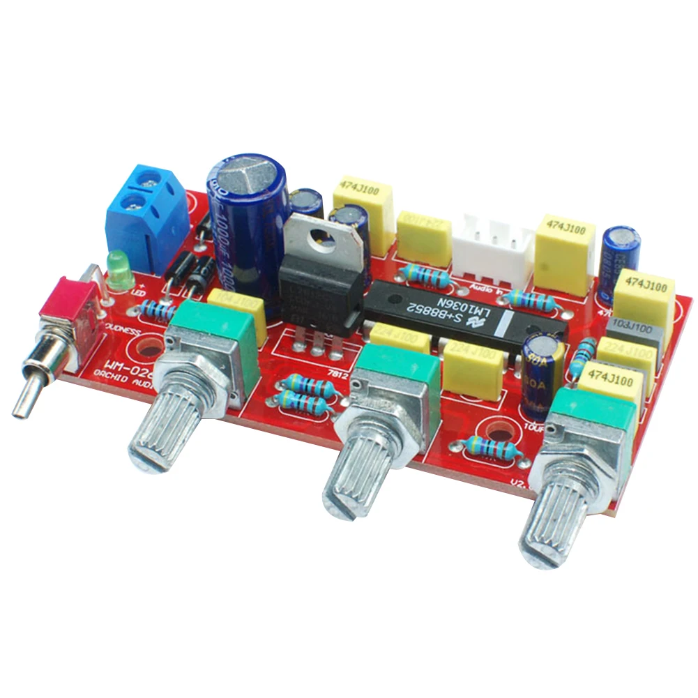 Anti Noise Amplifier Tone Board Kit Volume Control HIFI Preamp Enthusiast Treble LM1036 Accessories Module Bass Home Audio DIY |