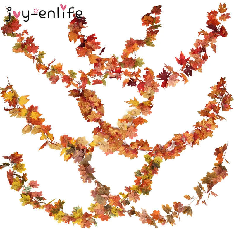 

Artificial Silk Maple Leaves Vine Garland Fake Maple Leaf For Wedding Party Halloween Thanksgiving Christmas Home Garden Decor