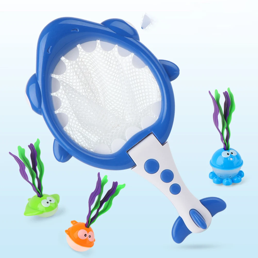 Милая Акула рыболовная сеть ловля животных водоросли модель Детская ванна игра в