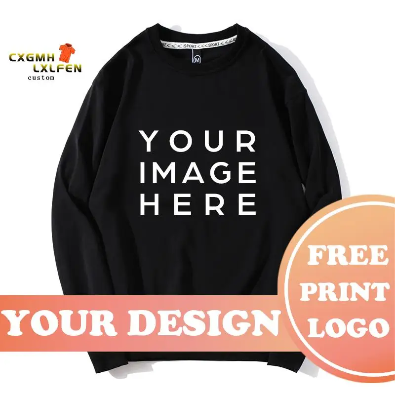 

Custom Printed Photo/text 2019 Autumn Winter Men And Women Loose Casual Sweatshirts Street Wear Cotton Tops Hoody Sudaderas