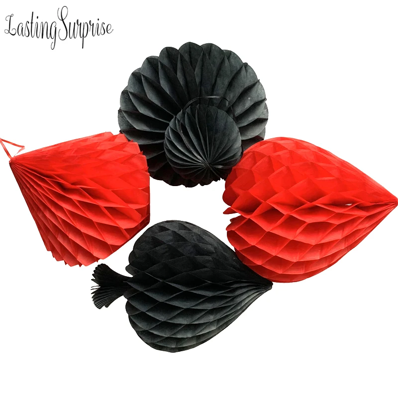 1 шт. бумажные Медовые соты Ассорти Дизайн покера висячие украшения вечерние