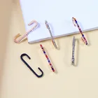 Серьги-каффы в богемном стиле с кристаллами женские, разные цвета, с-образной формы, без проколов, маленькие серьги для невесты, свадьбы, подарочная бижутерия