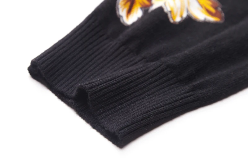 Autumn Sweater Men Jersey Clothing Black Gold Dragon Print Sweater Pullover For Men Casual Club Party Dj Clothing