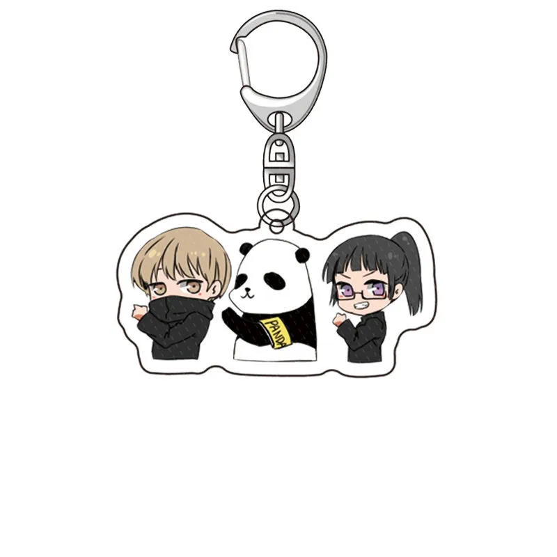 

Anime Keychain Jujutsu Kaisen Figure Itadori Yuji Gojo Satoru Keyring Cartoon Kawaii Man Keychains For Women Bag Car Holder