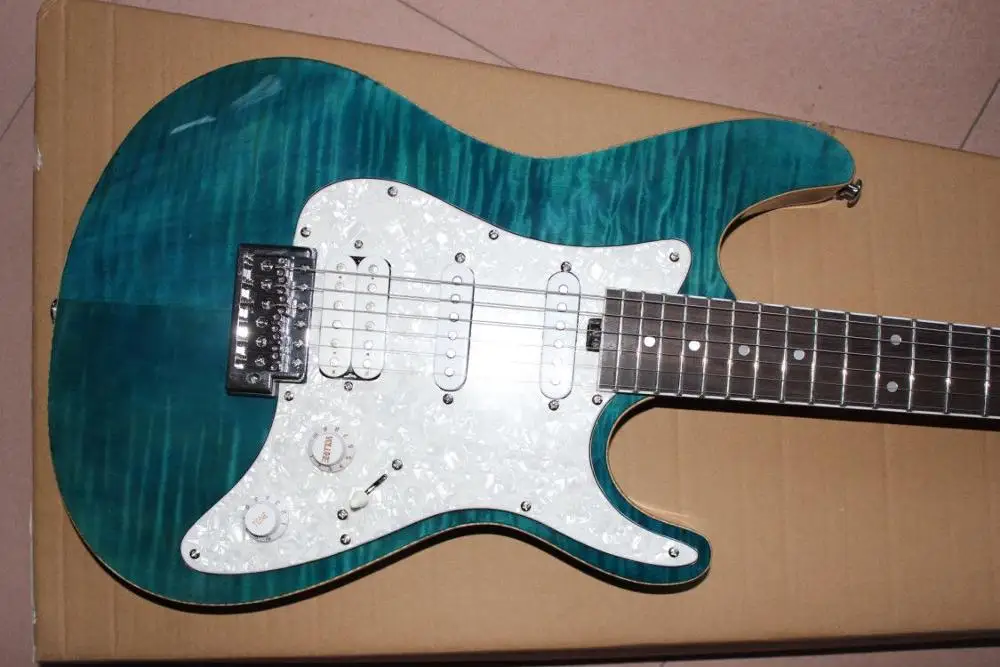 Китайская Фабрика ручной работы 6 stings электрогитара тигровый клен Топ gitaar