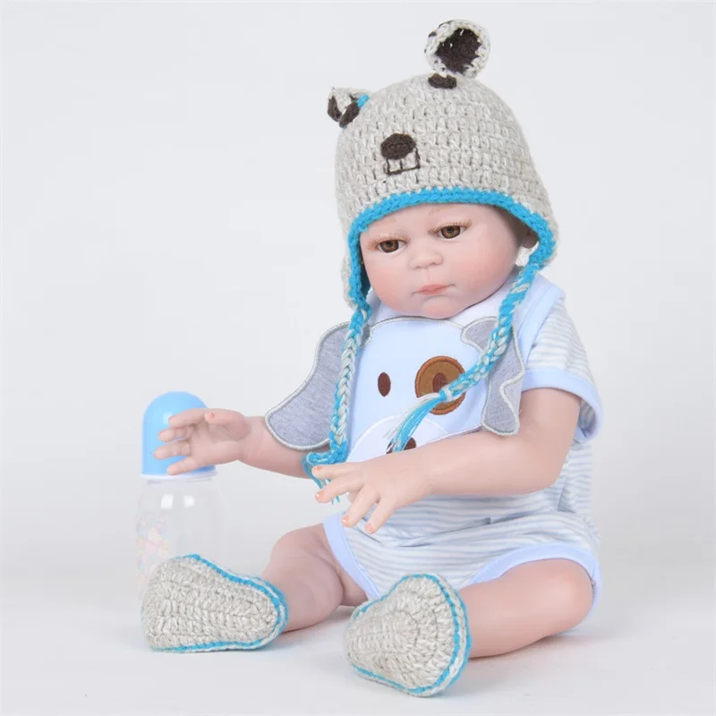 

55Cm Lifelike Reborn Baby Doll Silicone vinyl Body 22 Inches Reality Rebirth Babe Doll Toys Children's Day Best Gifts