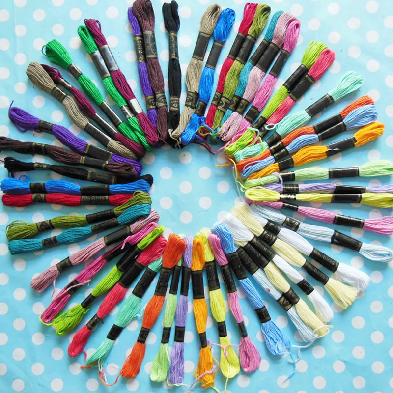 

Оптовая продажа, детская хлопковая нить для вышивки, различные цвета, материал для шитья одежды «сделай сам», 50 шт., 100 ветвей, 25 шт., 50 ветвей