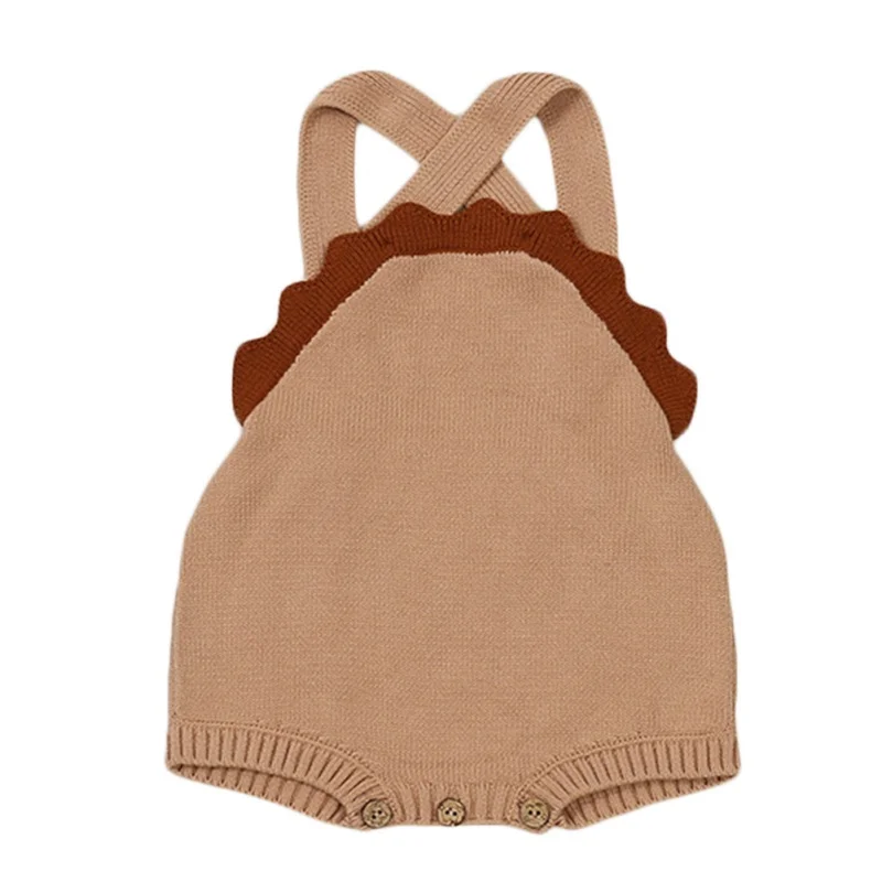 

Infant Baby Girls Bodysuit Sleeveless Baby Girls Cute Cotton Stitching Knitted Wool Jumpsuit Spring And Autumn