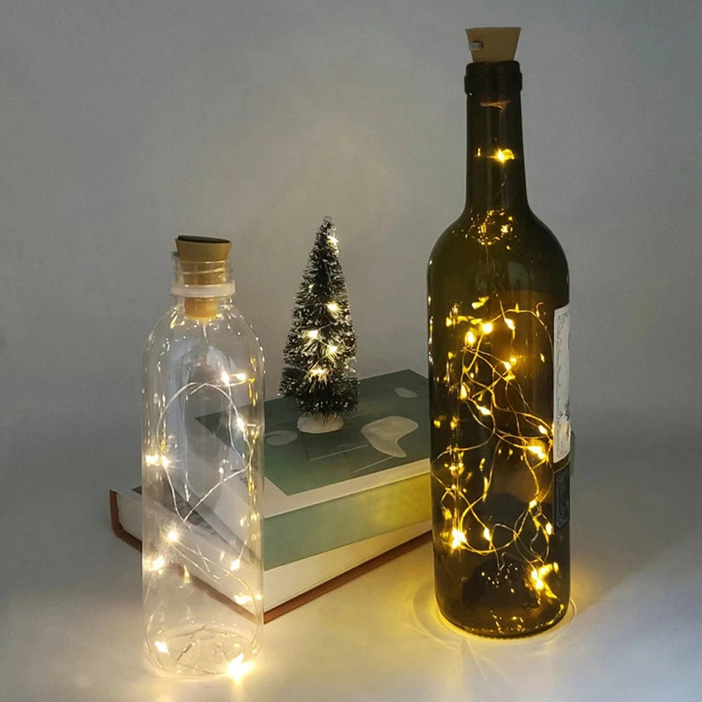 

Cork Copper Wire String Lights Christmas Cocktail Party Holiday Decorations For Home Room Decor Gift Wedding Indoor Outdoor Kids