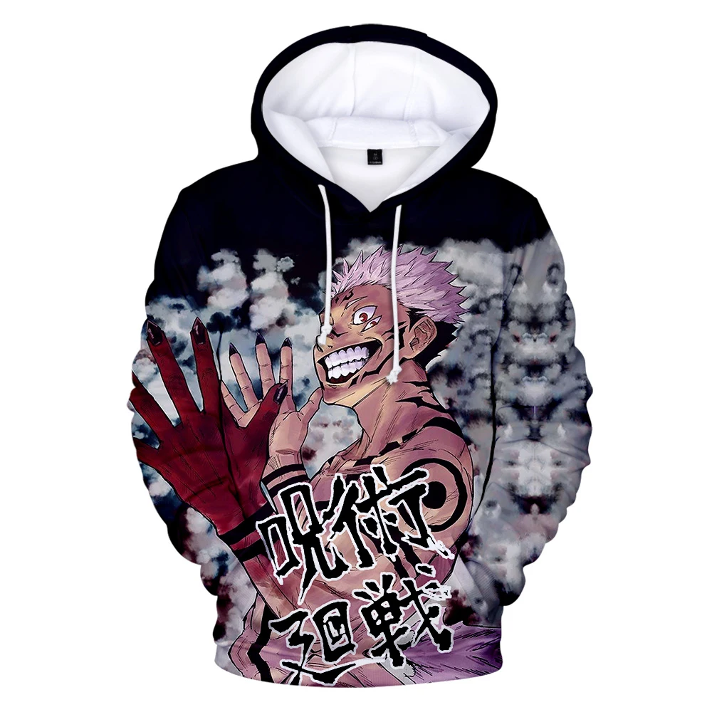 

2021 Comics Jujutsu Kaisen Hoodie 3D Long Sleeve Sweatshirt Men/Women Harajuku Streetwear Unisex Oversized Clothing Children