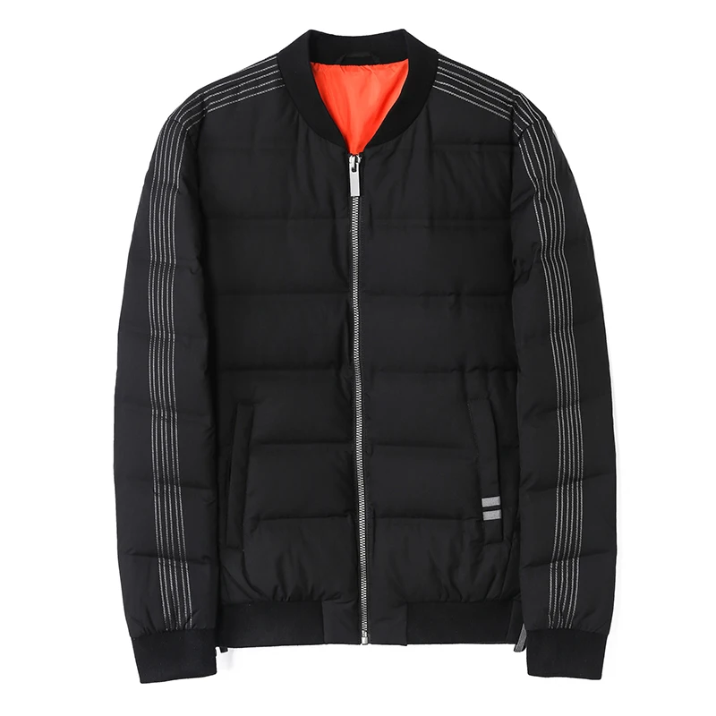 

LKSD Autumn Winter Bussiness Casual Simple Men's Down Coat Casual Solid Zipper O Neck Men Thicken Down Jacket U20160101