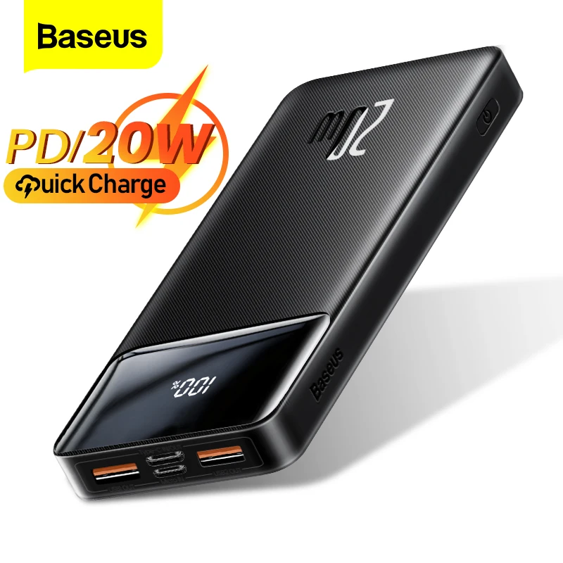 

Baseus Power Bank 20000mAh QC 3.0 Portable Exterbal Battery Charger 10000mAh Powerbank PD 20W Fast Charging For iPhone 12 Xiaomi