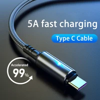 5a led usb type c cable fast charging usb c cable phone charger cable for huawei samsung for iphone 12 11 usb charging cord