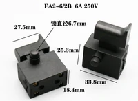 fa2 62b 6a 250v black plastic lock trigger switch 2pcs