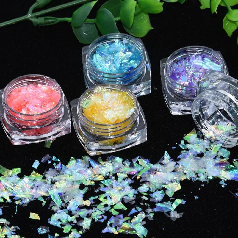 Оптовая продажа 500 г нестандартная оболочка бумажные хлопья для ногтей пайетки