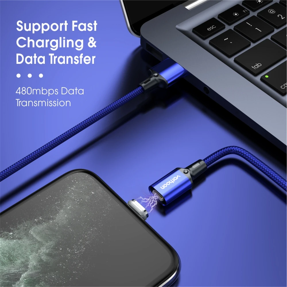Vothoon 3A Магнитный USB-кабель для быстрой зарядки Micro USB Type C кабель iPhone Samsung Xiaomi