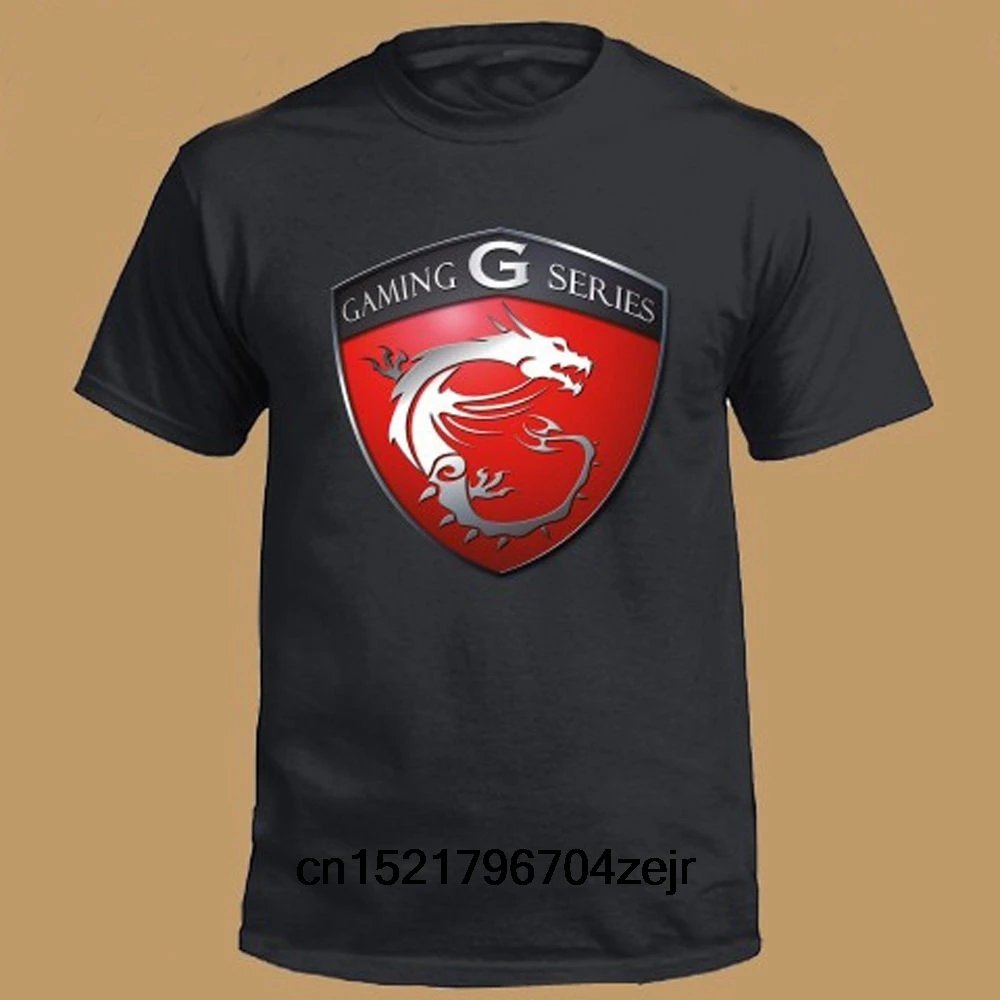 Мужская футболка новая игровая серия MSI Shield Logo черная новинка для женщин|Мужские