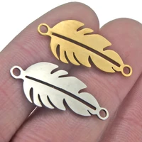 10pcslot stainless steel feather pendants floating tropical leaf charms for jewelry making charms bracelet necklace accessories