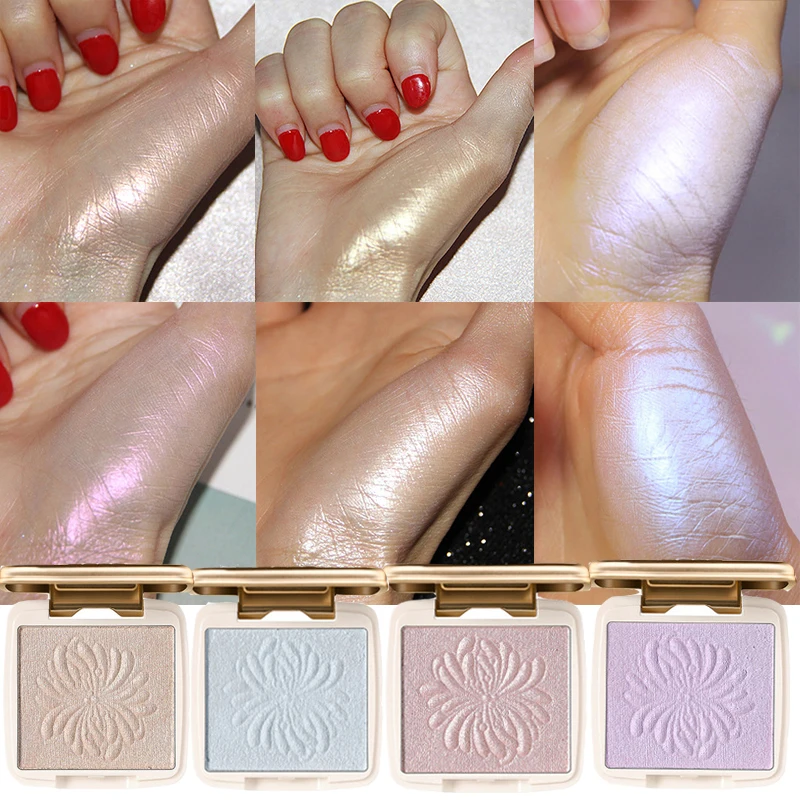 Тени для век Сияющие сатиновые с высокой зажигалкой одноцветные макияжа розовые