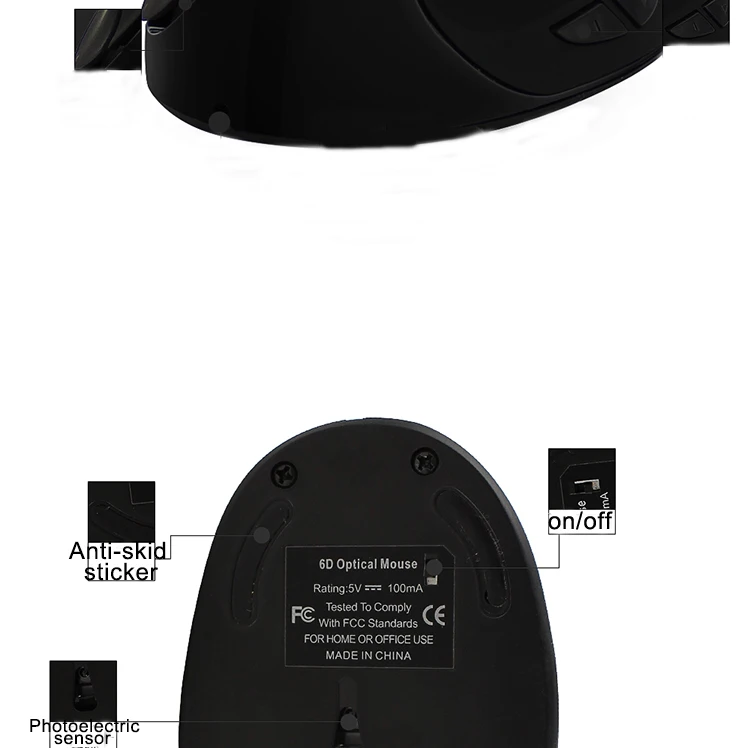 Проводная вертикальная мышь 800/1000/1200 dpi Эргономичный дизайн USB оптическая мышь для компьютера PC Gamer Gaming mouse Hand