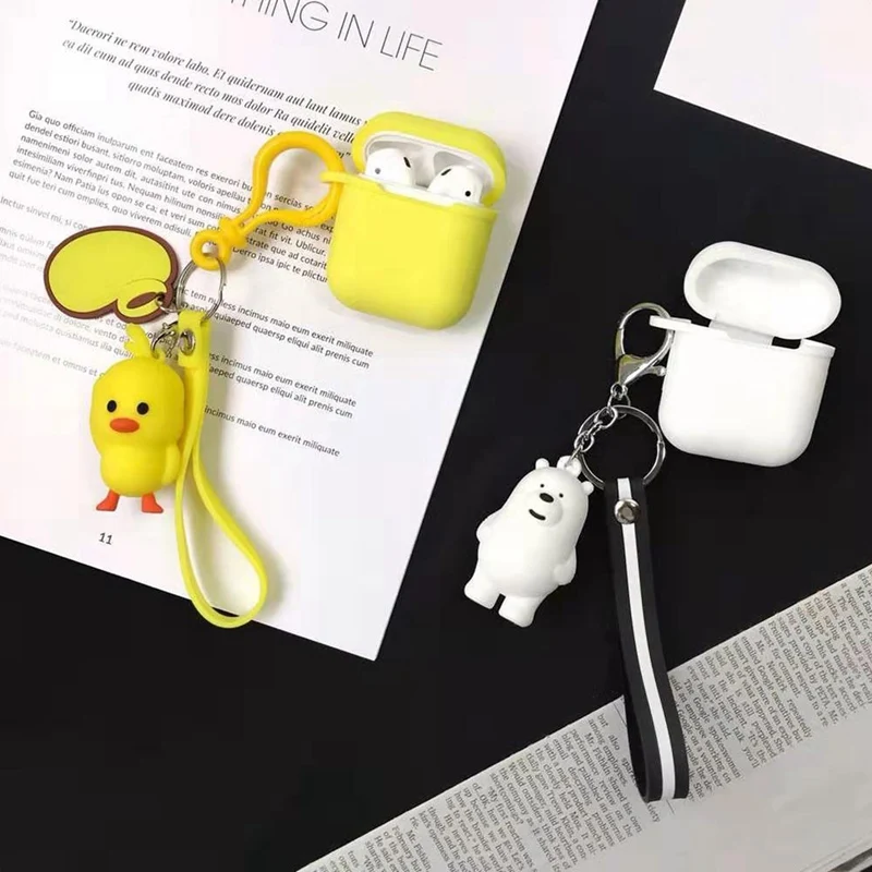 Милый силиконовый чехол, наушники для Apple Airpods i12 TWS, Bluetooth наушники, защитный чехол, мультяшная панда, коробка с брелком